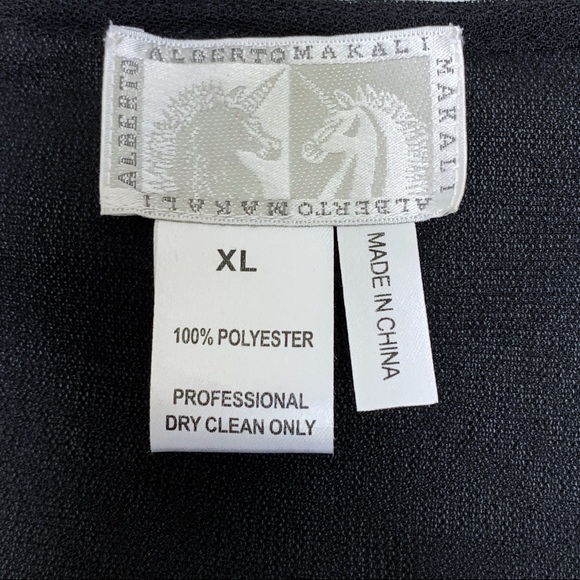 Alberto Makali Black Sheer Sleeveless Blouse Large - Picture 5 of 8